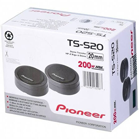 PİONEER TS-S20 TWETER 200 WATT ORJİNAL AMFİYE DAYANIKLI