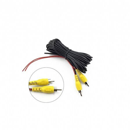 UNİVERSAL ARAÇ KAMERA KABLOSU 5 METRE RCA GİRİŞLİ 