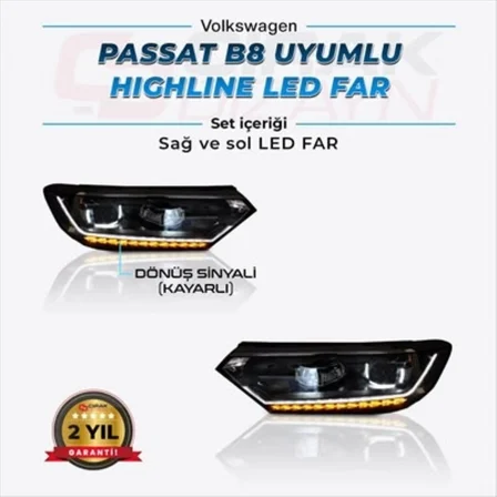 PASSAT HİGLİNE LED FAR KAYAR SİNYALİ B8 UYUMLU SAĞ SOL TAKIM