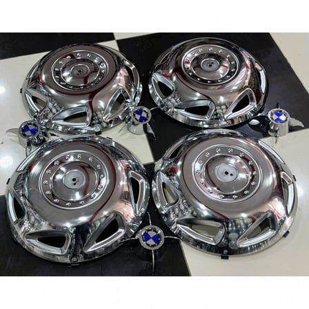 TRANSİT TEK TEKER -JUMBO-SPRİNTER-GRAFTER 16'' İNÇ PASLANMAZ KROM JANT KAPAĞI 4 ADET 4 KOLLU M.F.