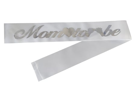 Kumaş Kuşak Mom Tobe Beyaz - Gümüş