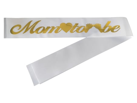 Kumaş Kuşak Mom Tobe Beyaz - Altın