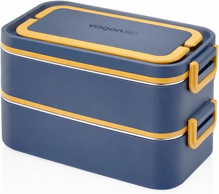 2000 ML 2 Kat Paslanmaz Çelik Çorba Kaseli Bento Lunch Box Yeni Nesil Sefer Tası -FFLBOX01029