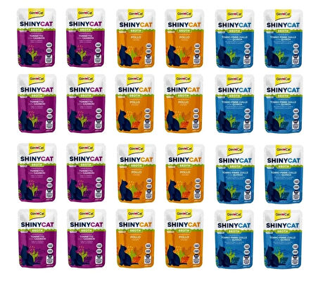 Gimcat Shinycat Pouch 3 Çeşit Karma Kedi Yaş Mama 70 Gr. X 24 Adet