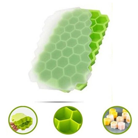 CT-STONES® 37 Bölmeli Slikon Petek Şeklinde Buz Kalıbı