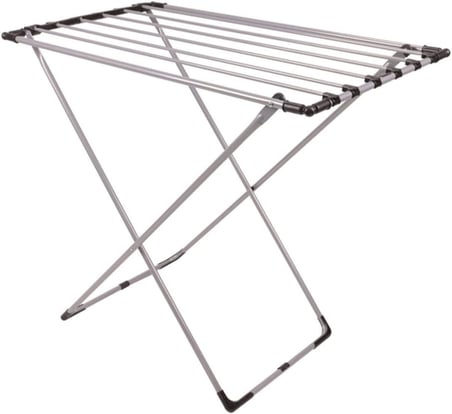 ® Gri Katlanabilir Çamaşır Kurutmalığı – Kompakt ve Dayanıklı Metal Gövdeli Kurutma Askısı | Banyo, Balkon, Teras ve Bahçe Kullanımı için Uygun