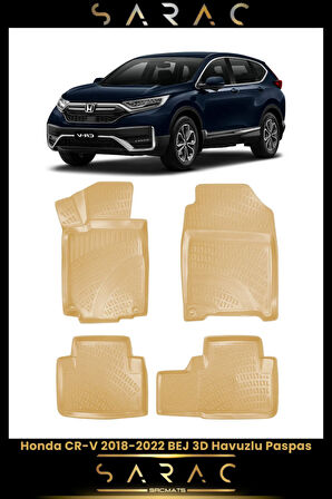 Honda Cr-v 2021 Model Bej Araca Özel 3d Havuzlu Paspas