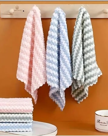 3 Adet Mikrofiber Temizlik Bezi Waffle Mutfak Bezi Polar Mercan Temizlik Bezi 30x30 Cm KARIŞIK Tek Ebat 30 x 30