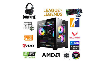 DFS Gaming DS2025B RYZEN 5 5600X-B550M-RTX 4080 8GB-16GB RAM-512GB M.2 SSD-WI FI-OYUNCU BİLGİSAYARI
