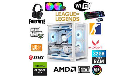 DFS Gaming ECO 78X-RYZEN 7 5700X-B550M-RTX 5060 8GB-32GB RAM-1TB M.2 SSD-SIVI SOĞUTMALI-OYUNCU BİLGİSAYARI