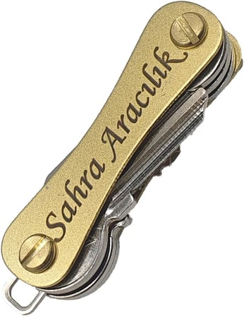 Metal Eskitme 6'lı Anahtarlık, Gold, Baskıya Uygun