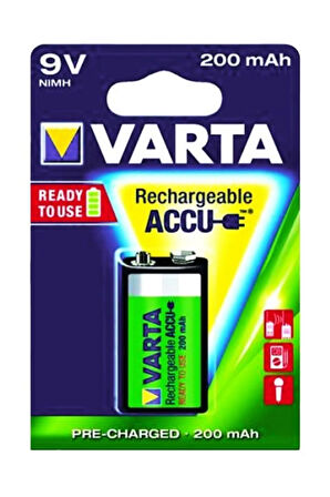 9v 200mah Şarjlı Pil