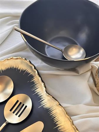 Allegra Mat Gold 5 Parça Servis Kaşık Seti