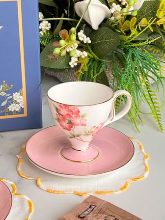 Hediyelik Veronica Blossom Hediye Kutulu 2 Kişilik Fincan Takımı