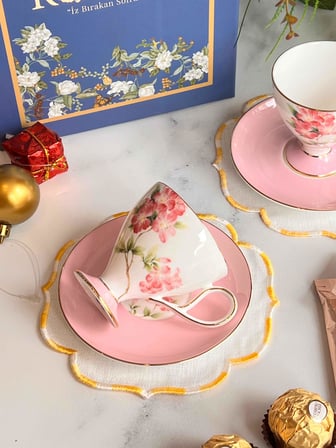 Hediyelik Veronica Blossom Hediye Kutulu 2 Kişilik Fincan Takımı