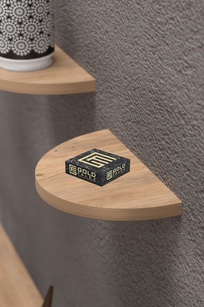 Duvar Rafı Dekoratif 3 Adet Çiçeklik Oval 