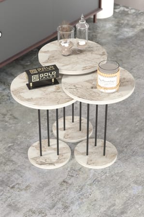 Orta Sehpa Ve Zigon Sehpa Terra 4 Lü Set 