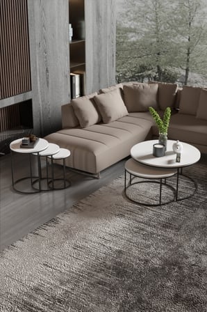 Orta Sehpa Ve Zigon Sehpa Set İkili Lüx C Zigon 