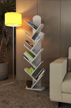 Kitaplık 10 Raflı Dekoratif Bölmeli Ev Ofis Çok Amaçlı 
