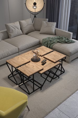 Orta Sehpa Ve Zigon Sehpa V Lüx 5'Li Set 