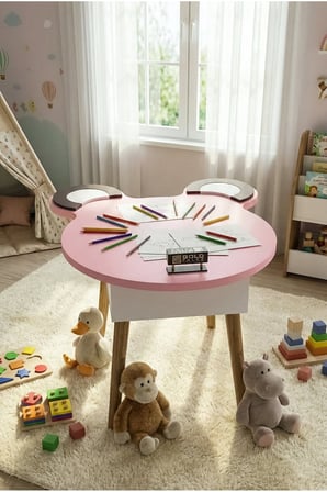Çocuk Masası Happy Face 50×60×48 cm – Oyun, Boyama ve Etkinlik Masası