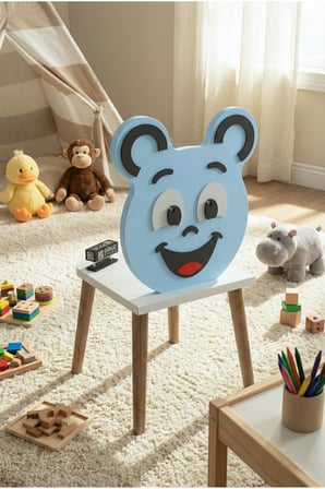 Çocuk Masası & Çocuk Sandalyesi Happy Face Sevimli Figürlü Set