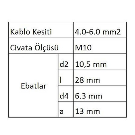 GYU1006 Yuvarlak Uçlu İzoleli Kablo Ucu 40 Adet.