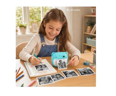 Termal Yazıcılı Çocuk Fotoğraf Makinesi 0783 ( MAVİ )
