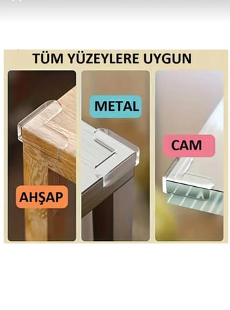SHOP Şeffaf Yapışkanlı Kenar ve Köşe Koruyucu - Çocuk Kenar Köşe Koruma 16 Adet