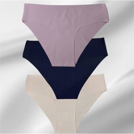 Kadın 3'lü Dikişsiz Lazer Kesim Iz Yapmaz Likralı Bikini Slip Külot