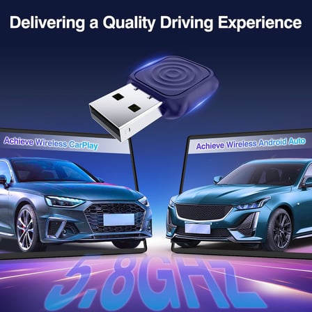 Carlinkit Mini Ultra iPhone ve Android için Kablosuz Adaptör Kablolu CarPlay ve Android Auto'ya Kablosuz Dönüştürür, Tak ve Kullan, Arabalarla Uyumlu