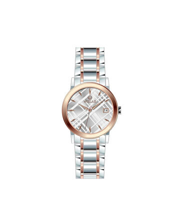 WEL3401-7 Rose Gold Kasa ve Gümüş Rose Kordon Çelik Kadın Kol Saati