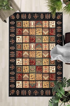 Kaymaz Taban Yıkanabilir Halı – Mutfak, Salon, Yatak Odası için Modern Dijital Baskı Halı (SLNHALI34