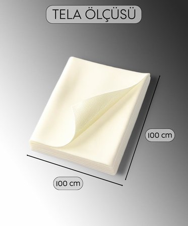 BSN Tela 1x1 metre 50 micron - Çift Taraflı Yapışkan Tela - Arma Yapıştırma Telası - Laminasyon Telası - Dikiş Nakış Telası - Ütü ile Yapıştırılan Tela - Kağıtlı Tela