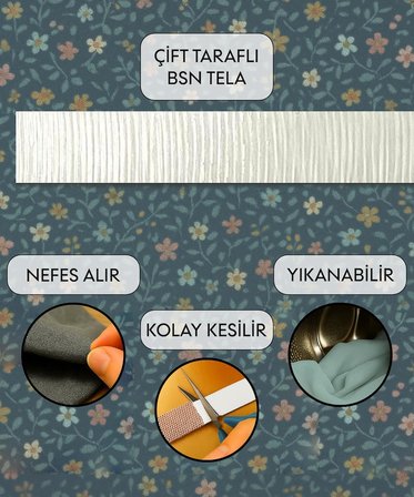 BSN Tela 1x1 metre 50 micron - Çift Taraflı Yapışkan Tela - Arma Yapıştırma Telası - Laminasyon Telası - Dikiş Nakış Telası - Ütü ile Yapıştırılan Tela - Kağıtlı Tela
