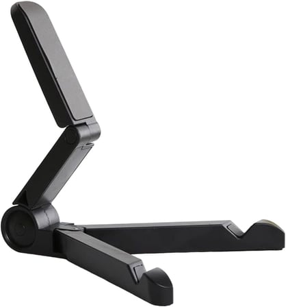 Masaüstü Katlanabilir Kaymaz Telefon Tablet Tutucu Stand - AL2457 (Siyah)
