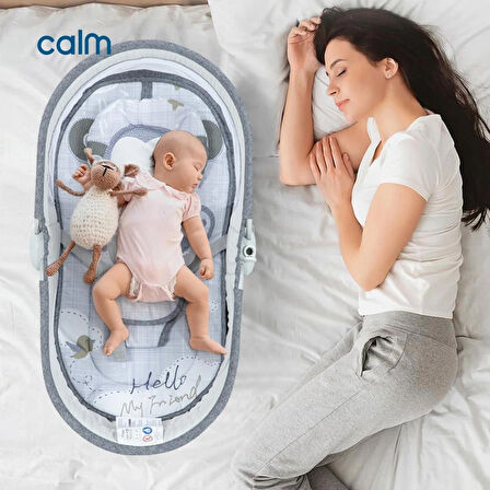 Huggy Calm All in One Çift Yönlü Bluetooth Müzikli Ana Kucağına Dönüşebilen Otomatik Sallanabilir Beşik