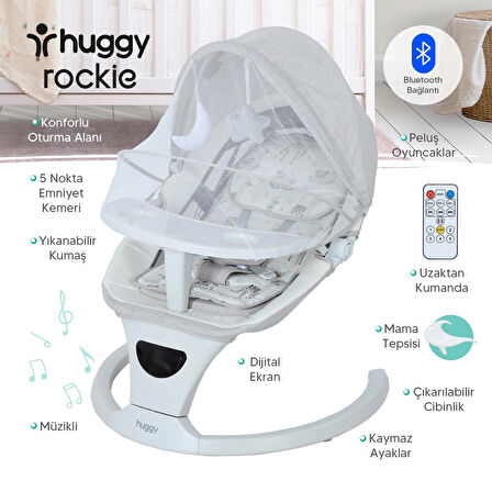 Huggy Rockie Ana Kucağı – Sensörlü, Bluetooth Müzikli, Kumandalı, Mama Tepsili