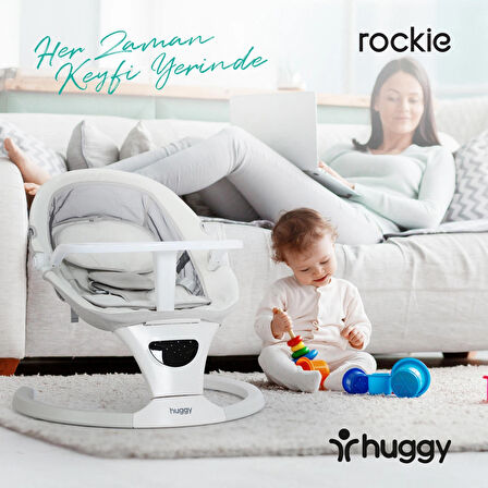 Huggy Rockie Yenidoğana Uygun Hareket Sensörlü Kumandalı Bluetooth Müzikli Mama Tepsili Ana Kucağı