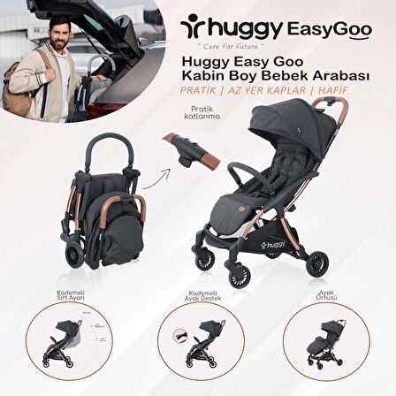Huggy Easy Go Kabin Boy Otomatik Katlanır Bebek Arabası