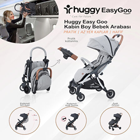 Huggy Easy Go Kabin Boy Otomatik Katlanır Bebek Arabası
