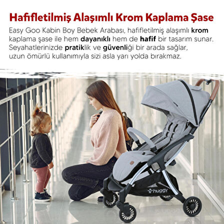 Huggy Easy Go Kabin Boy Otomatik Katlanır Bebek Arabası