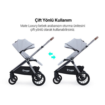 Huggy Mate 5 in 1 Extra Parlak Çift Yönlü Travel Bebek Arabası