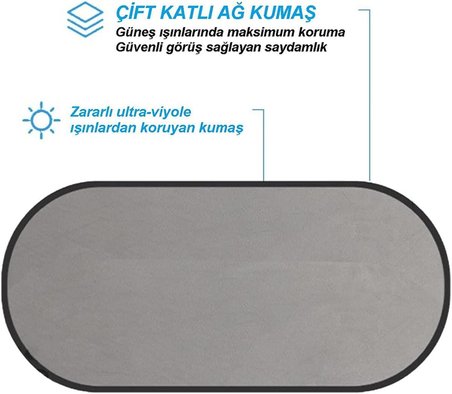 Araba Oto Arka Cam İçin Vantuzlu Güneşlik Perde Araç Perdesi Araç Arka Cam Vantuzlu Perde (100x50cm)