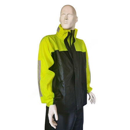 MOTOSPARTAN ASTARLI YAĞMURLUK TAKIM KURYE PAKETÇİ NEON SARI SİYAH 2X-LARGE