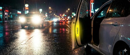 Reflektif Araç Kapı Uyarı Stickerı 2'li Set – Gece Görünür Güvenlik Bandı | Yapışkanlı, Suya Dayanıklı, “OPEN” Yazılı | Kapı Açılınca Uyarı Etiketi – Sarı Renk