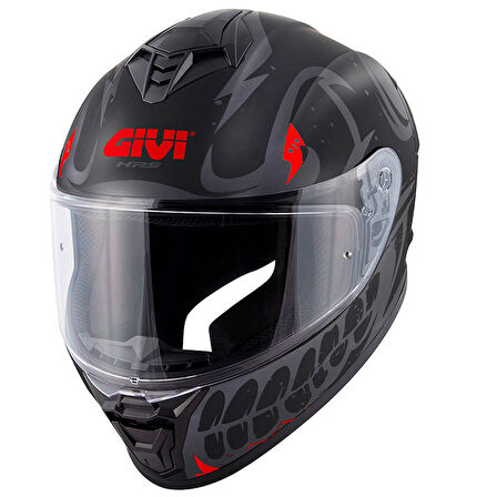 GIVI 50.X BONES KASK KAPALI MAT SİYAH-KIRMIZI X-LARGE