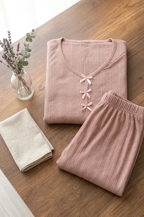 Kadın Bambu Viskon Transfer Ribana Kısa Kollu Düğmeli Pijama Takımı