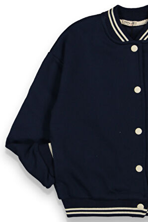 Kız Çocuk 3 İplik Oversize Kolej Ceket