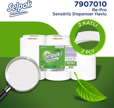 Professional Re-Pro Sensörlü Dispenser Havlu 6 Rulo 21cm x 135 m